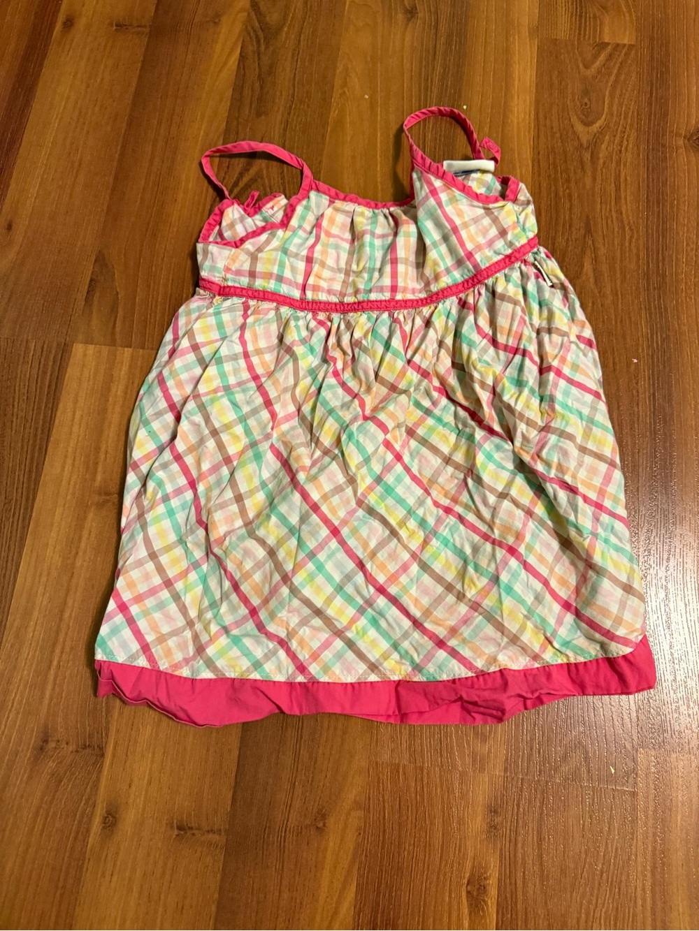 Girls Pink Plaid Summer Dress